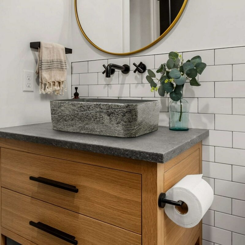 Rectangle Bathroom Sink Above Counter