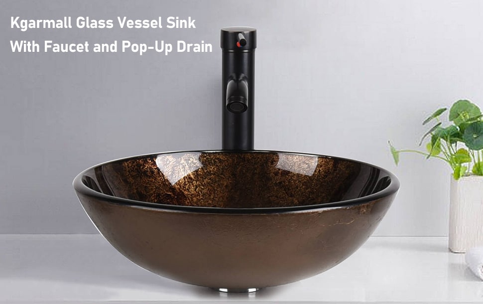 Bathroom Artificial Glass Round Vessel Sink