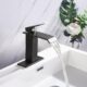 Matte Black Waterfall Bathroom Faucet