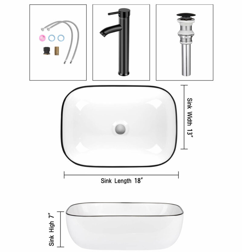 Bathroom Rectangle Vessel Sink