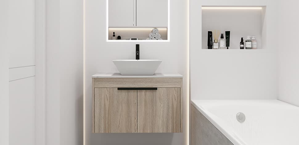 30 Inch Floating Bathroom Vanity with Sink