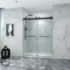60 x 76 Inch Sliding Frameless Glass Shower Doors