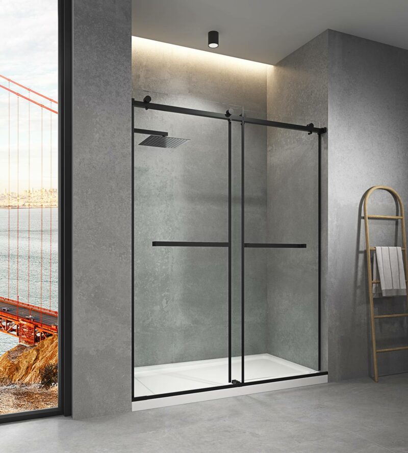 60 x 76 Inch Sliding Frameless Glass Shower Doors