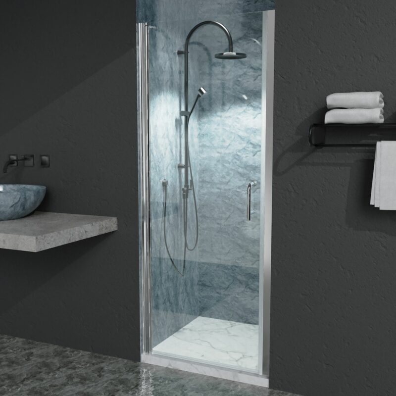 72 x 30 Inch Semi-Frameless Pivot Bathroom Shower Doors