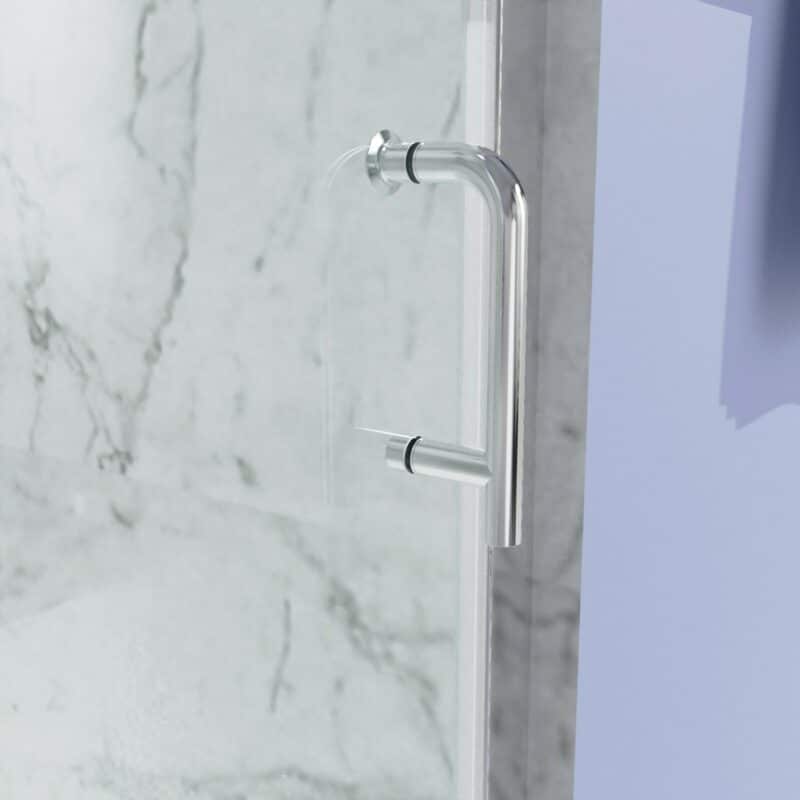 72 x 30 Inch Semi-Frameless Pivot Bathroom Shower Door